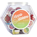 Nipple Nibblers Sour Pleasure Balm Assorted Fishbowl Display with 36 Pieces, featuring sugar-free, paraben-free, and kissable formulas enhancing arousal.