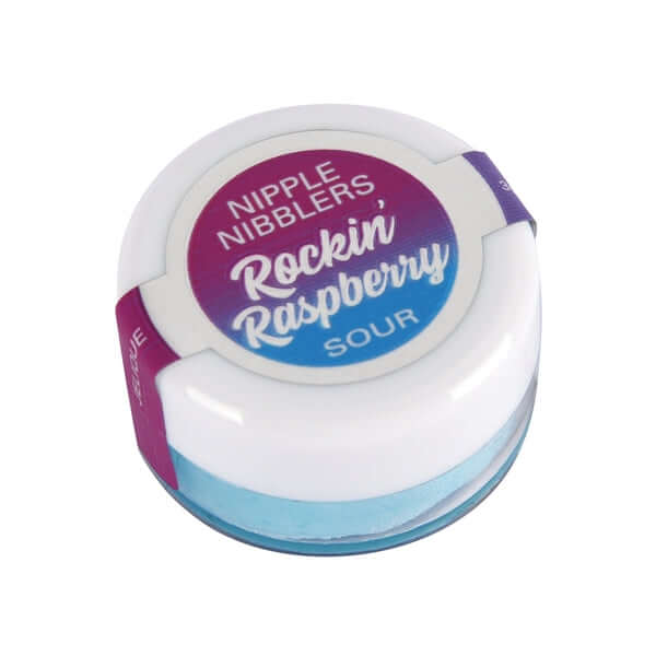 Nipple Nibblers Rockin' Raspberry Sour Pleasure Balm in small round container