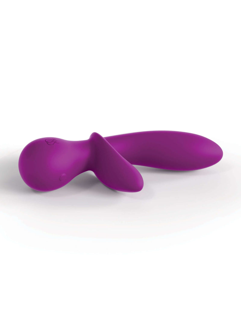 JimmyJane G-Rabbit Vibrator Purple ergonomically designed for G-spot and clitoral stimulation featuring dual motors for powerful vibrations.