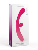 JimmyJane Reflexx Rabbit Vibrator 3 in packaging - dual motors, G-spot and clitoral stimulation, customizable vibration modes.