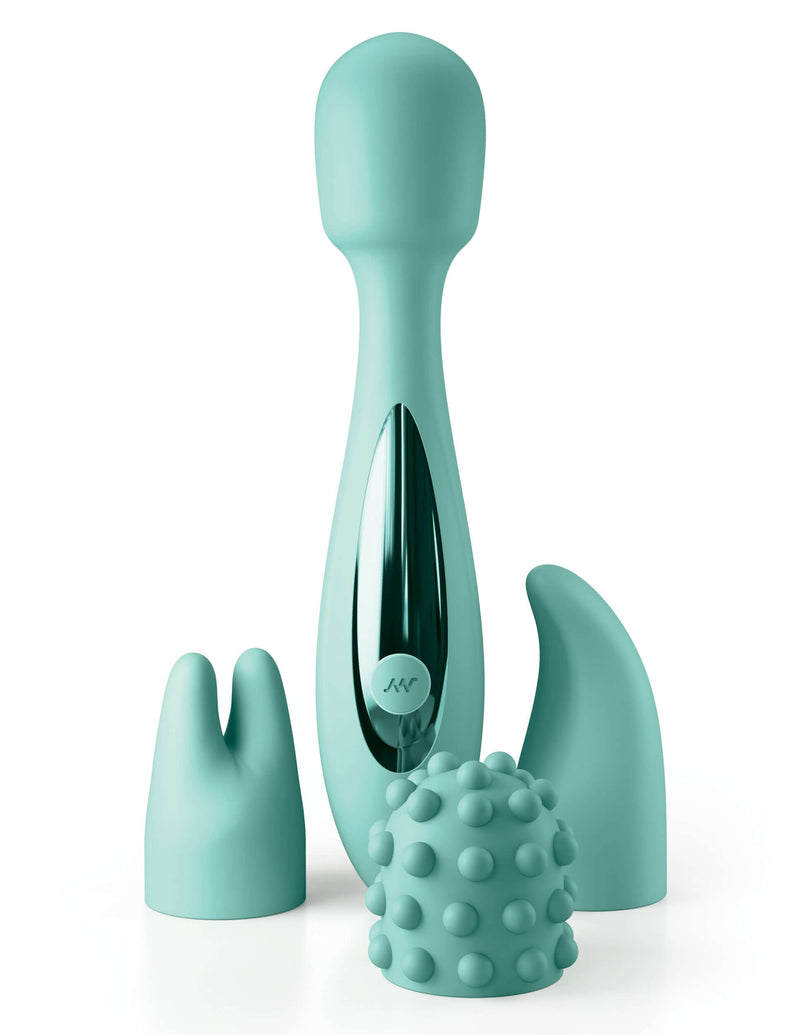 JimmyJane Canna Personal Massager with three attachable heads for deep, rumbling vibrations and ultimate relaxation.