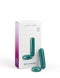 JimmyJane Mini Chroma Wireless Remote Teal Vibrator with packaging.