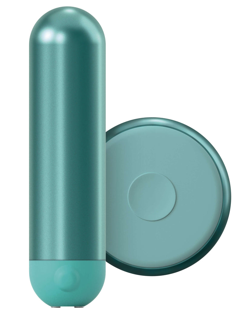 JimmyJane Mini Chroma Wireless Remote Teal Vibrator with seven vibration modes and three intensity levels for discreet pleasure