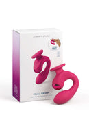 JimmyJane Dual Gripp Clitoral and G-Spot Vibrator featuring innovative finger holder design and dual motor for powerful stimulation