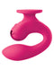 JimmyJane Dual Gripp Clitoral and G-Spot Vibrator with innovative finger holder design in vibrant pink color.
