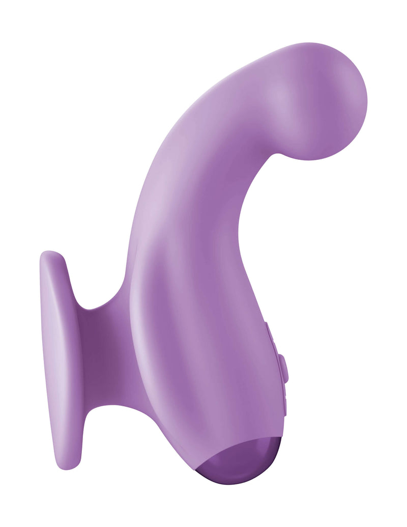 JimmyJane Curved Gripp purple vibrator with ergonomic design for G-spot and prostate stimulation from Pipedream Products.