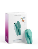 JimmyJane Form 2 Gripp 2 Prong Green Vibrator with packaging showcasing ergonomic design and innovative gripp handle.