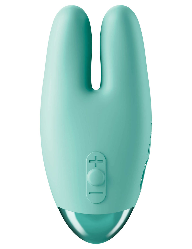 JimmyJane Form 2 Gripp 2 Prong Green Vibrator with innovative holder for easy maneuverability