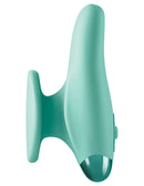 JimmyJane Form 2 Gripp dual-prong green vibrator for enhanced pleasure and easy maneuverability.