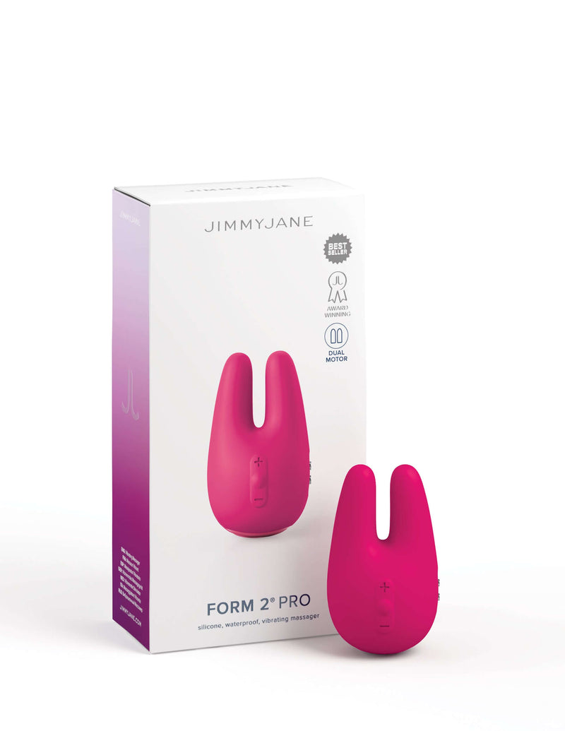 JimmyJane Form 2 Pro Pink Vibrator with packaging - powerful dual motor and five vibration modes for ultimate pleasure and stimulation
