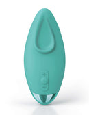 JimmyJane Form 3 Pro Teal Green Vibrator with ergonomic curved shape for clitoral and labial stimulation.