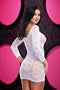 LAPDANCE LACE OFF THE SHOULDER MINI DRESS WHITE O/S-0