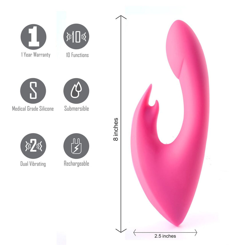 Maia Toys LEAH RECHARGEABLE SILICONE RABBIT MASSAGER NEON PINK * at $52.99