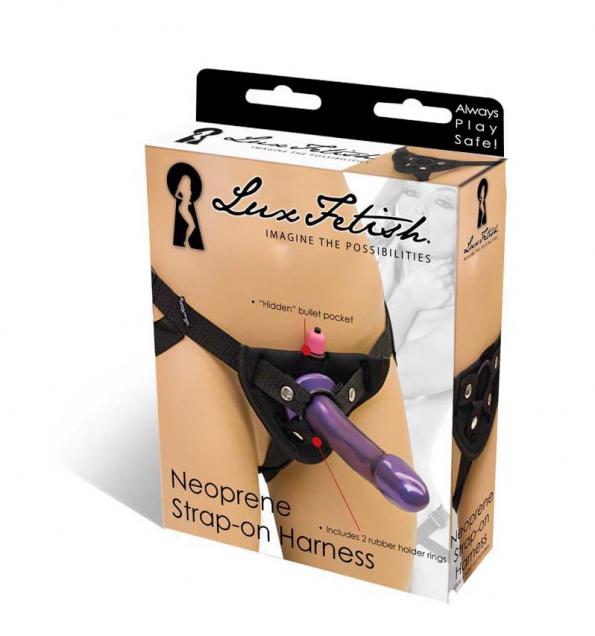 Electric / Hustler Lingerie Neoprene Knit Strap On Harness Black at $19.99