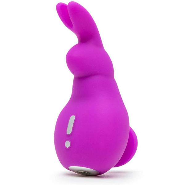Purple Happy Rabbit Mini Ears USB Rechargeable Clitoral Vibrator with 12 vibration modes, featuring soft silicone ears.