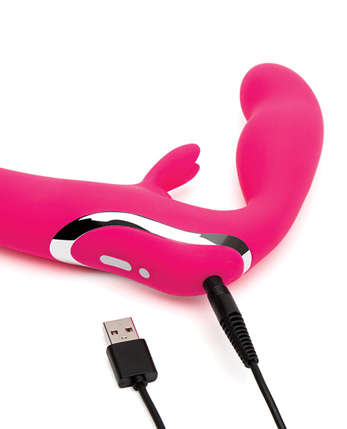 Love Honey Happy Rabbit Rechargeable Pink Vibrating Strapless Strap On at $74.99