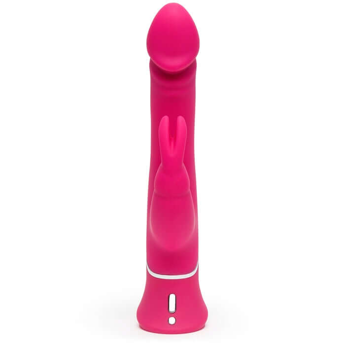 Happy Rabbit Realistic Dual Density Rabbit Vibrator with soft silicone and dual stimulation features in vibrant pink.