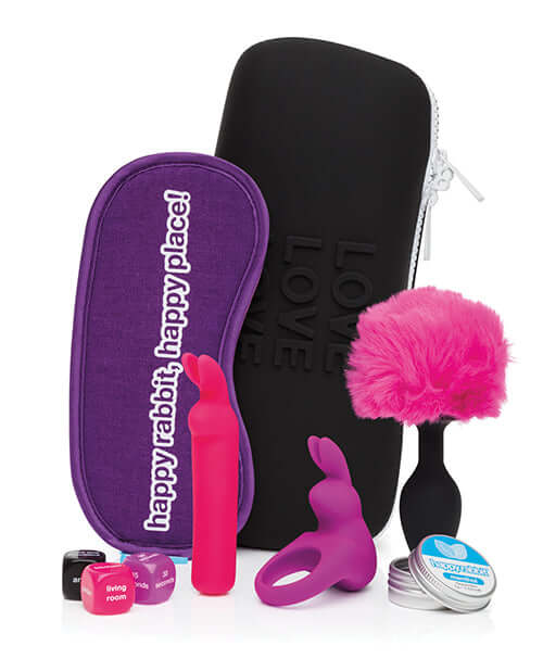Love Honey Happy Rabbit Couples Pleasure Kit 7 Piece Black