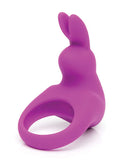Purple Happy Rabbit Rechargeable Vibrating Cock Ring with Bunny Ears by Lovehoney