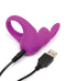 Purple Happy Rabbit rechargeable vibrating cock ring with bunny ears and USB charger