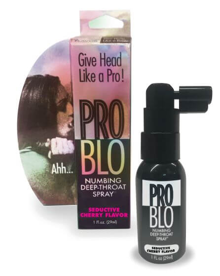 Problo Deep Throat Spray Cherry 1 Oz - Desensitizing Oral Play Enhancer with Seductive Flavor Packaging