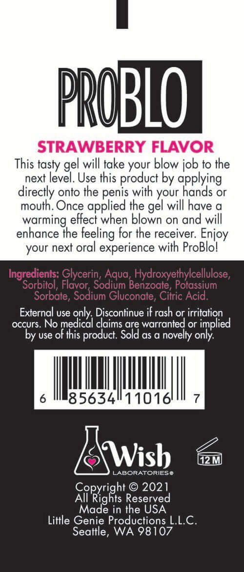 Little Genie Problo Oral Pleasure Gel Strawberry Flavor 1.5 Oz at $9.99