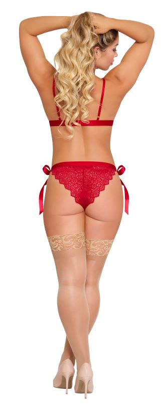 Magic Silk Lingerie Sugar and Spice Ribbon Tie Bra and Panty Set Red L/XL from Magic Silk Lingerie at $24.99