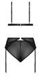 Magic Silk Lingerie Sassy Bra, Garter and Rouched Panty Black 2XL from Magic Silk Lingerie at $29.99