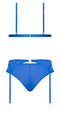 Magic Silk Lingerie Sassy Bra, Garter and Rouched Panty Cobalt L/XL from Magic Silk Lingerie at $29.99