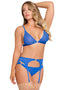 Magic Silk Lingerie Sassy Bra, Garter and Rouched Panty Cobalt L/XL from Magic Silk Lingerie at $29.99