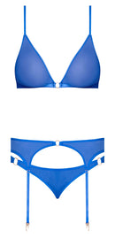 Magic Silk Lingerie Sassy Bra, Garter and Rouched Panty Cobalt L/XL from Magic Silk Lingerie at $29.99