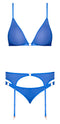 Magic Silk Lingerie Sassy Bra, Garter and Rouched Panty Cobalt L/XL from Magic Silk Lingerie at $29.99