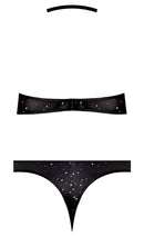 GLITZ & GLAM HALTER BRALETTE & PANTY BLACK S/M-0