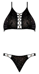 GLITZ & GLAM HALTER BRALETTE & PANTY BLACK S/M-1