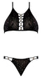 GLITZ & GLAM HALTER BRALETTE & PANTY BLACK S/M-1