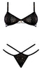 GLITZ & GLAM BRA & THONG SET BLACK S/M-1