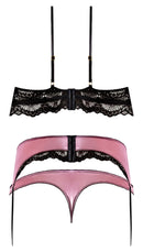 SENSUAL DESIRES BRA CINCHER & THONG MAUVE 2XL-0