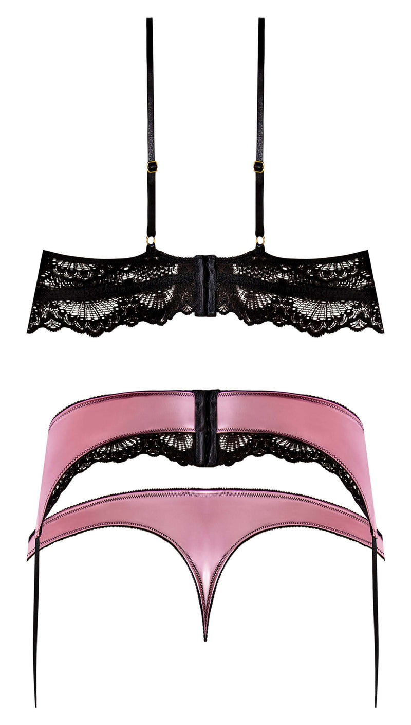 SENSUAL DESIRES BRA CINCHER & THONG MAUVE L/XL-0