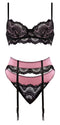 SENSUAL DESIRES BRA CINCHER & THONG MAUVE 2XL-1