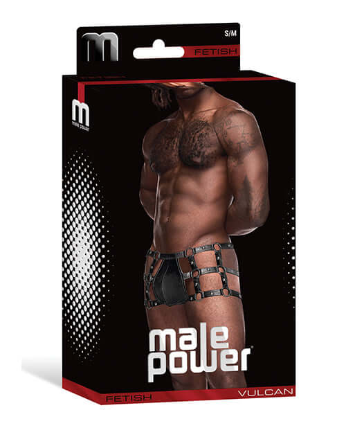 Male Power Lingerie Vulcan Studded Harness Black L/XL from Male Power Underwear at $29.99