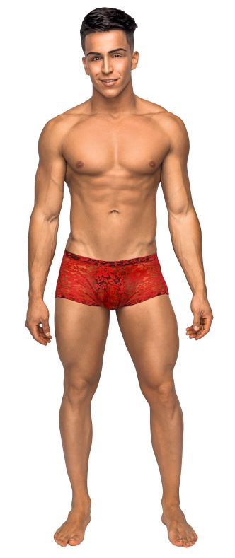 MINI SHORT STRETCH LACE MEDIUM RED-2