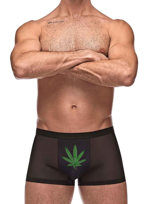 Male Power Lingerie Private Screening Pouch Shorts Pot Leaf Medium from Male Power Underwear at $15.99
