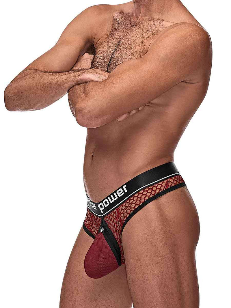 Male Power Lingerie Cock Pit Cock Ring Thong Burgundy L/XL from Male Power Lingerie at $14.99