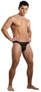 Model showcasing Male Power Bong Thong in L XL black lace, highlighting comfort and style in men's lingerie.