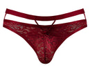 LUCIFER CUTOUT THONG BURGUNDY S/M-4