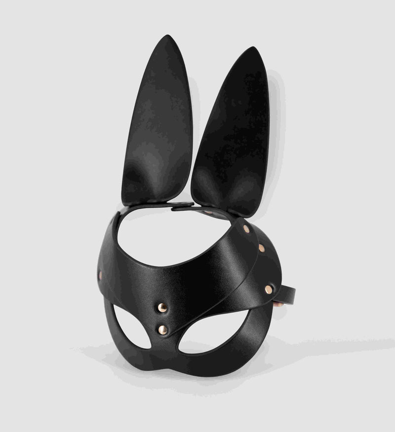 PU LEATHER BUNNY MASK BLACK OS-1