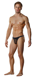 NYLON/SPANDEX STREAKER THONG BLACK S/M-1