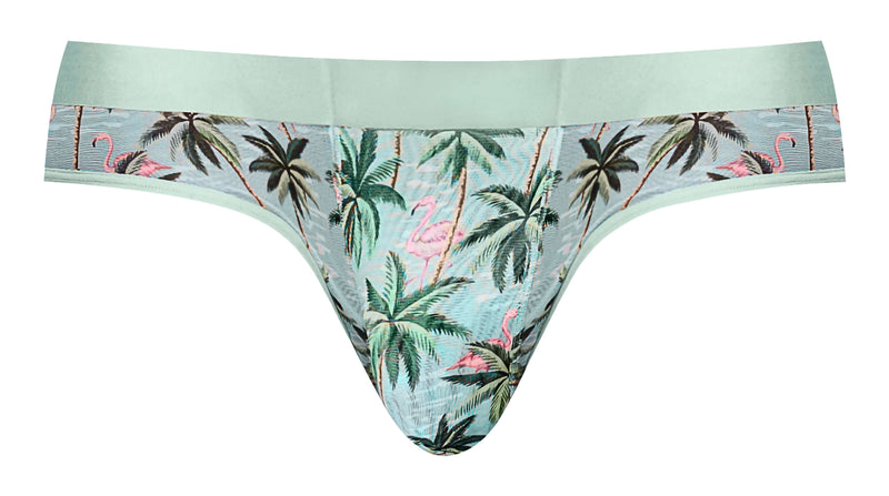 SHEER PRINTS THONG FLAMINGO S/M-2