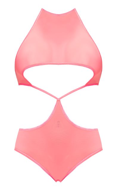 Magic Silk Lingerie Forever Mesh Underboob Teddy Coral 2XL from Magic Silk Lingerie at $29.99