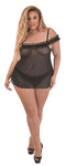 Magic Silk Lingerie Ruffled Babydoll and Thong Panty Black 2X from Magic Silk Lingerie at $27.99